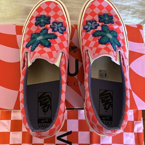 Gucci C Vans Pink Beaded Slip-on Box  dust bag Size 10 W or 8.5 M unisex - Picture 7 of 11